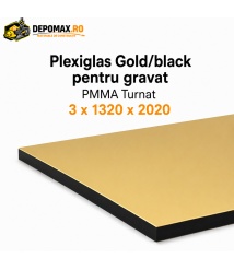 Plexiglas Gold/Black pentru gravat 3 x 1320 x 2020 mm